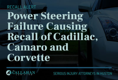 power steering failure causing recall of cadillac, camaro, and corvette