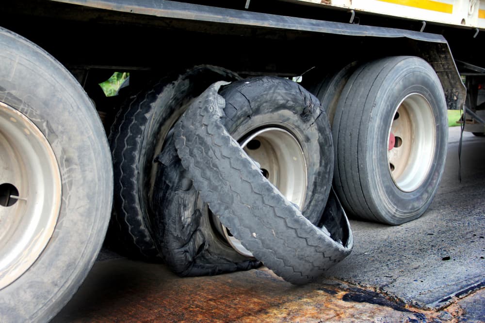 truck tire blow out