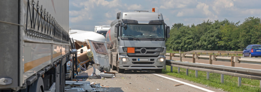 Truck accident on road