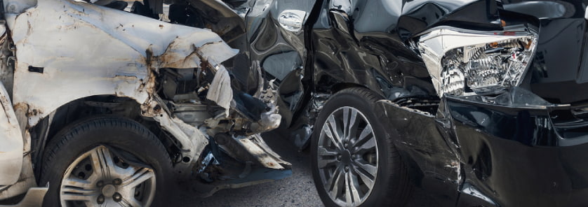 Car crash accident on road