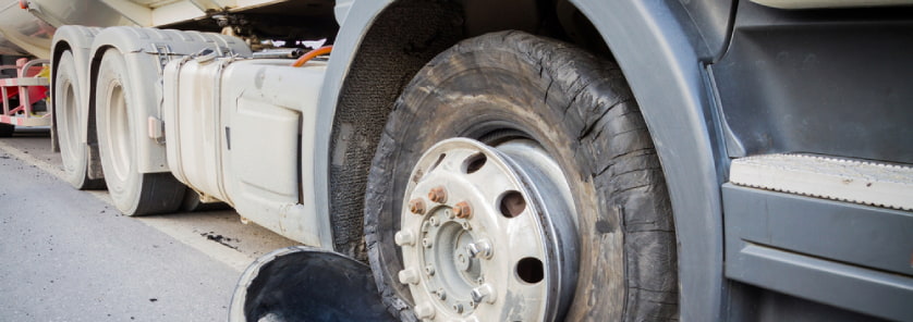 Damaged 18 Wheeler Truck