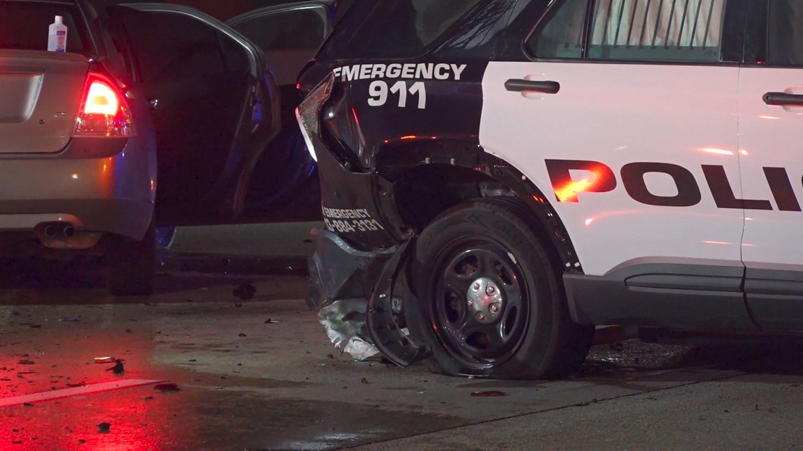 Suspected Drunk Driver Hits HPD Vehicle on I-45 in Multi-Vehicle Accident