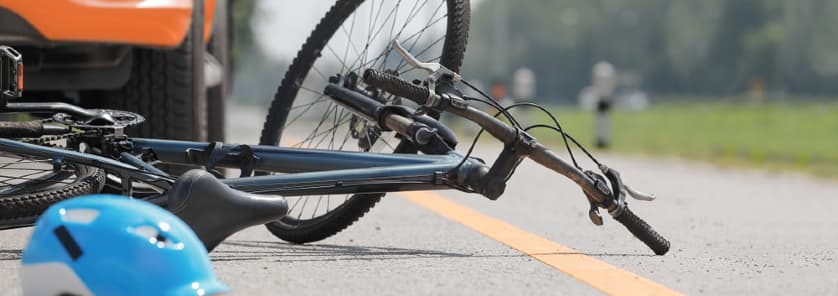 bicycle crashed by car