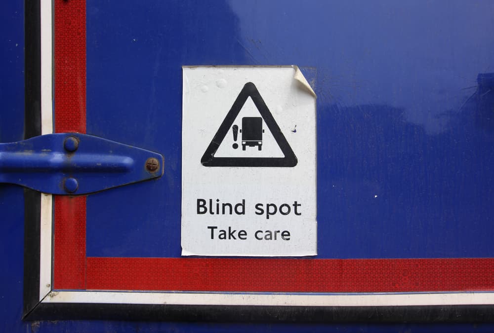 blind spot warning sticker