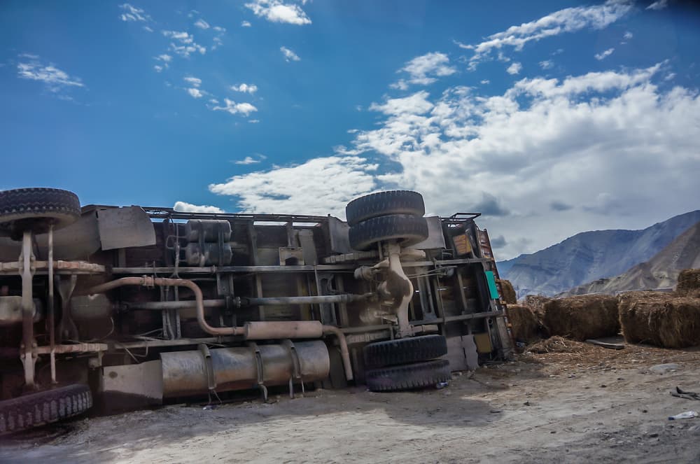 truck rolled over accident