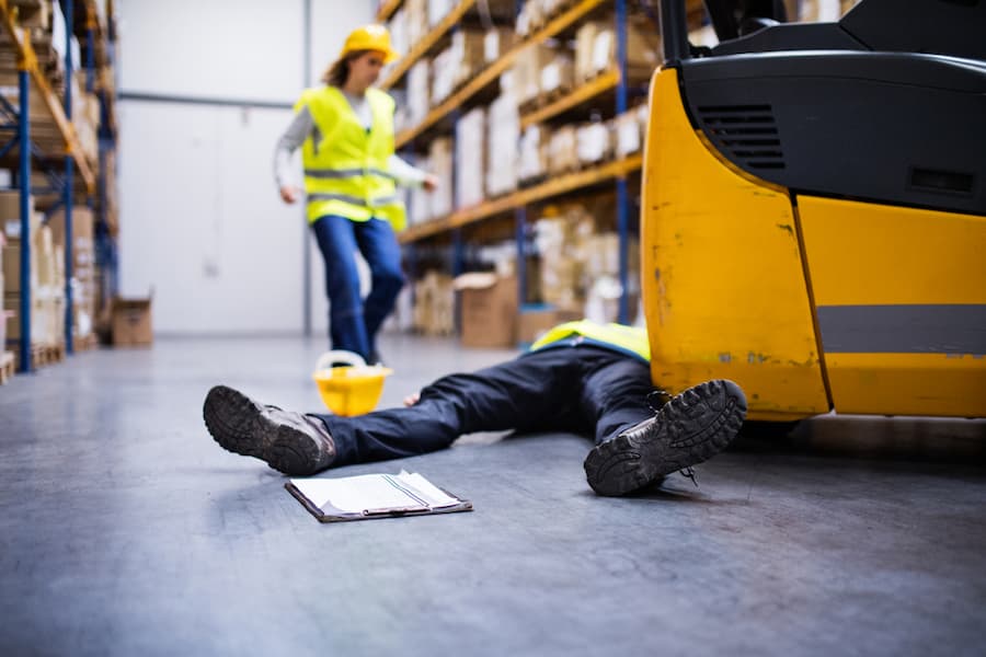 injured lawyer at warehouse